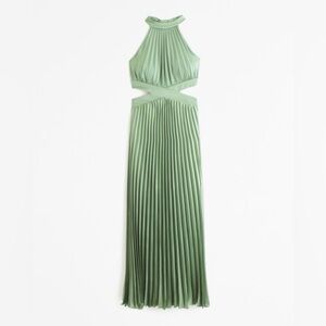 Abercrombie & Fitch The A&F Giselle High-Neck Pleated Cutout Maxi Dress $168 S